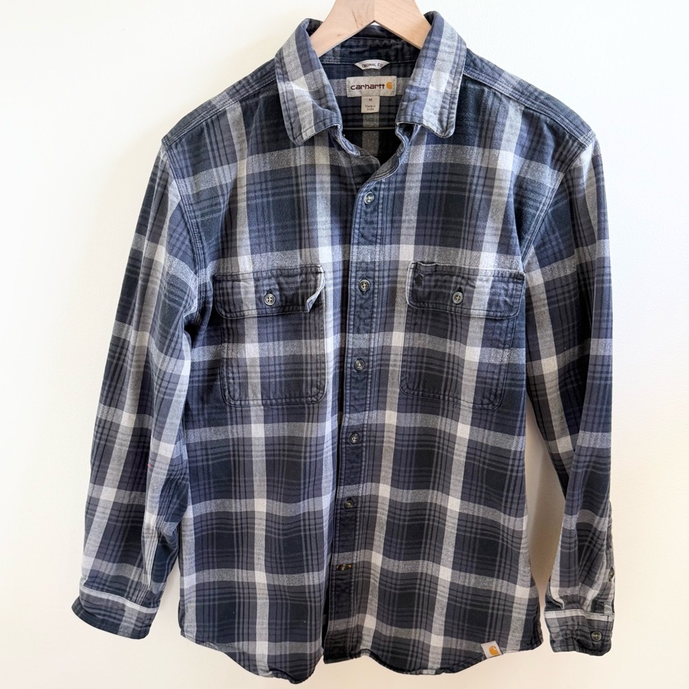 Carhartt Men's Original Fit Heavyweight Flannel Long-Sleeve Plaid Shirt Size M